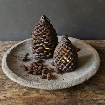 Dennenappel waxinelicht gietijzer/ denneappel lantaarn groot