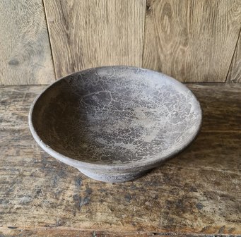 Bowl, houten fruitschaal grey finish small
