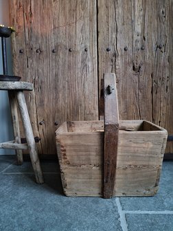 Rijstbak/ houten bak met handvat rechthoekig  B