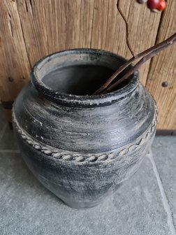 Pot/ kruik rustic black Jonas