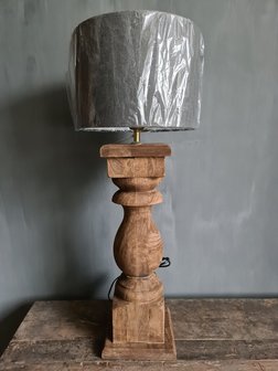 Baluster lamp M inclusief linnen grey kap