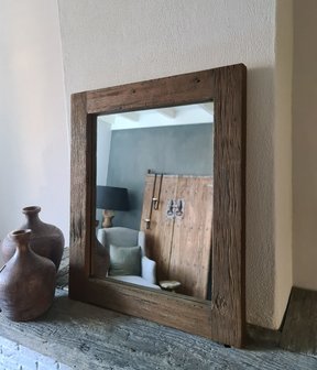 Spiegel stoer hout/ spiegel Rough dirty-grey