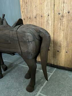 Paard houtsnijwerk India XL (hoogte 90cm) 