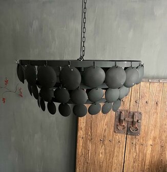 Schijfjes hanglamp zwart (ca. 70cm)