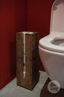 Toiletrol houder oud hout