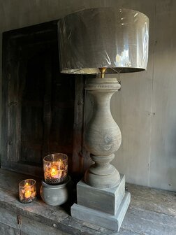 Baluster lamp Antique grey (hoogte 70cm)   Afhalen
