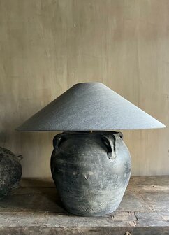 Chinese kruiklamp inclusief Chinese lampenkap grey (afhalen)