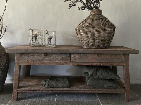 Sidetable Driftwood met schuine poot /2 lades