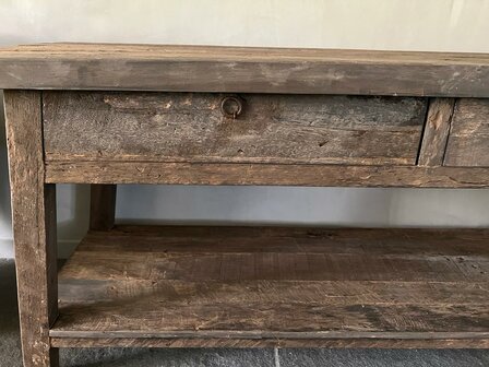 Sidetable Driftwood met schuine poot /2 lades