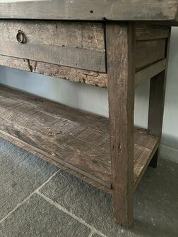 Sidetable Driftwood met schuine poot /2 lades