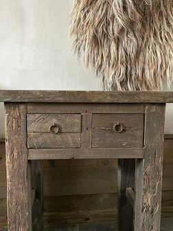Sidetable driftwood 2 lades | sidetable oud hout A