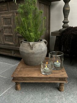 Oud Bajot tafeltje | oud houten planten tafeltje E