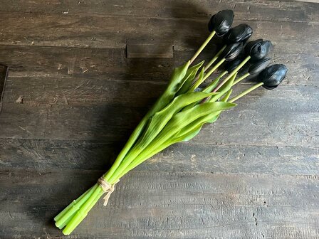 Tulpen classic black (kunst boeketje 7 stuks)