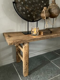 Antieke houten sidetable| antieke houten bank Luksa (afhalen)