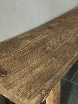 Antieke houten sidetable| antieke houten bank Luksa (afhalen)