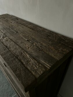 Sidetable driftwood 2 lades | sidetable oud hout met 2 lades (afhalen)