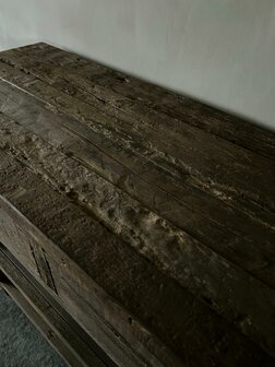 Sidetable driftwood 2 lades | sidetable oud hout met 2 lades (afhalen)