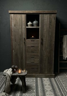 Opbergkast Bram 2-deurs Driftwood (op bestelling leverbaar)