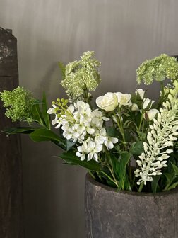Veld boeket bloemen wit (kunstbloemen)