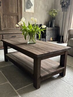 Salontafel Driftwood met onderblad  120x60cm A (afhalen)
