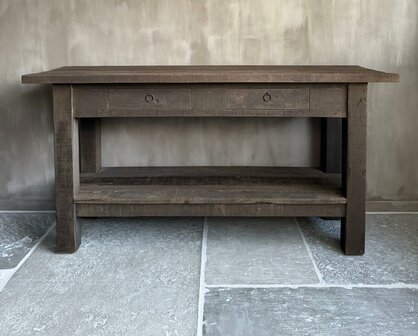 Sidetable met 2 lades en onderblad Driftwood A (afhalen)