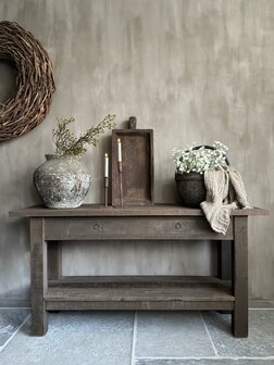 Sidetable met 2 lades en onderblad Driftwood A (afhalen)