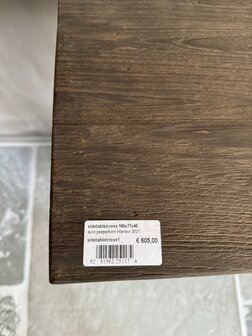 Sidetable Cross Aura Peeperkorn 160cm (afhalen)