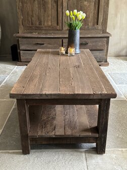 Salontafel Driftwood met onderblad 120x60cm B (afhalen)