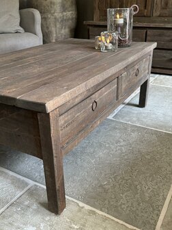 Salontafel Driftwood met 2 lades 120x60cm (afhalen)