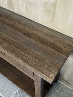 Sidetable Driftwood met schuine poot 2- lades Miring (afhalen)