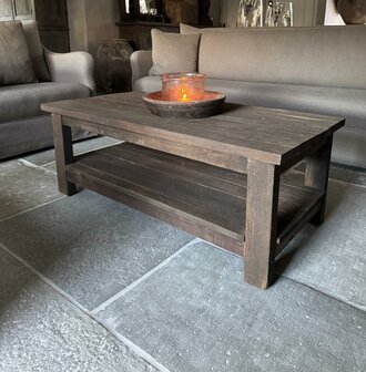Salontafel Driftwood met onderblad  120x60cm C (afhalen)