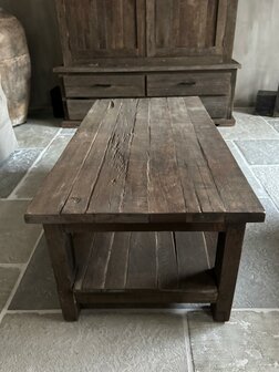 Salontafel Driftwood met onderblad  120x60cm C (afhalen)
