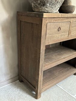 Sidetable Driftwood 2 lades | Sidetable oud hout met 2 lades 80cm Kota A (afhalen)
