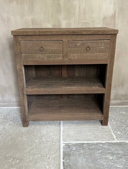Sidetable Driftwood 2 lades | Sidetable oud hout met 2 lades 80cm Kota A (afhalen)