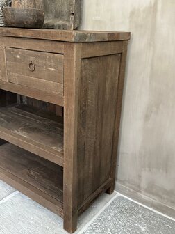 Sidetable Driftwood 2 lades | Sidetable oud hout met 2 lades 80cm Kota A (afhalen)