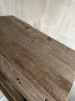 Sidetable Driftwood 2 lades | Sidetable oud hout met 2 lades 80cm Kota A (afhalen)