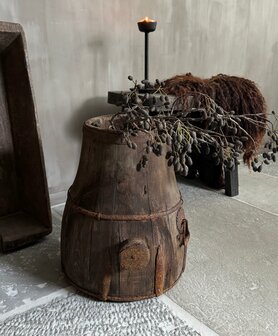 Oud uniek chinees houten wijnvat A