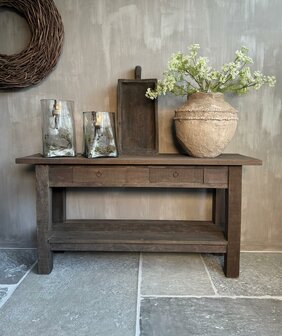 Sidetable met 2 lades en onderblad Driftwood B (afhalen)