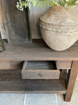 Sidetable met 2 lades en onderblad Driftwood B (afhalen)