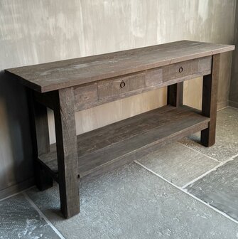 Sidetable met 2 lades en onderblad Driftwood B (afhalen)