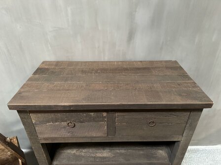 Sidetable driftwood 2 lades Kota 80cm B  (afhalen)