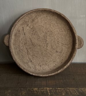 Schaal met 2 potjes met deksel bruin (set)