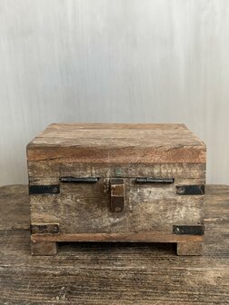 Houten kistje oud hout | Houten kistje truckwood  D small