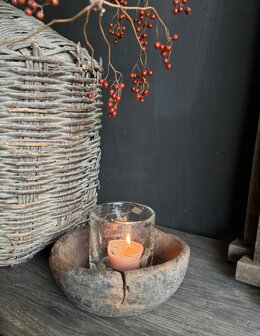 Oud houten schaaltje Ba