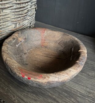 Oud houten schaaltje Ba