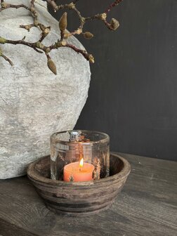 Oud houten schaaltje Bb