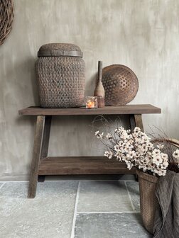 Chinese rieten mand met deksel XL B