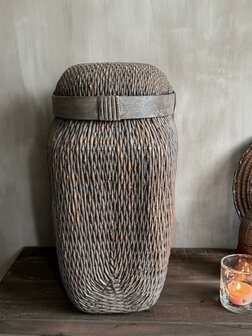 Chinese rieten mand met deksel XL B