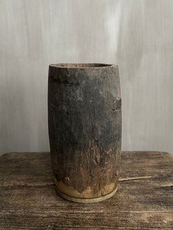 Houten pot Antiek Luksa