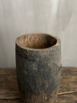 Houten pot Antiek Luksa